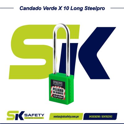 Candado Verde X 10 Long Steelpro