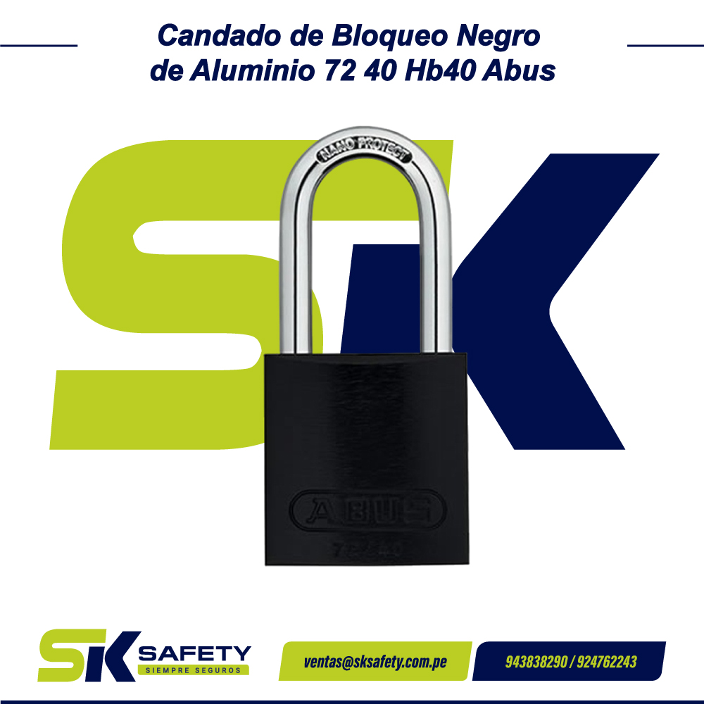 Candado de Bloqueo Negro de Aluminio 72 40 Hb40 Abus
