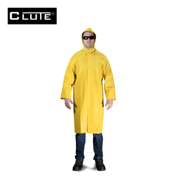 Abrigo Impermeable de PVC Amarillo con Capucha Clute